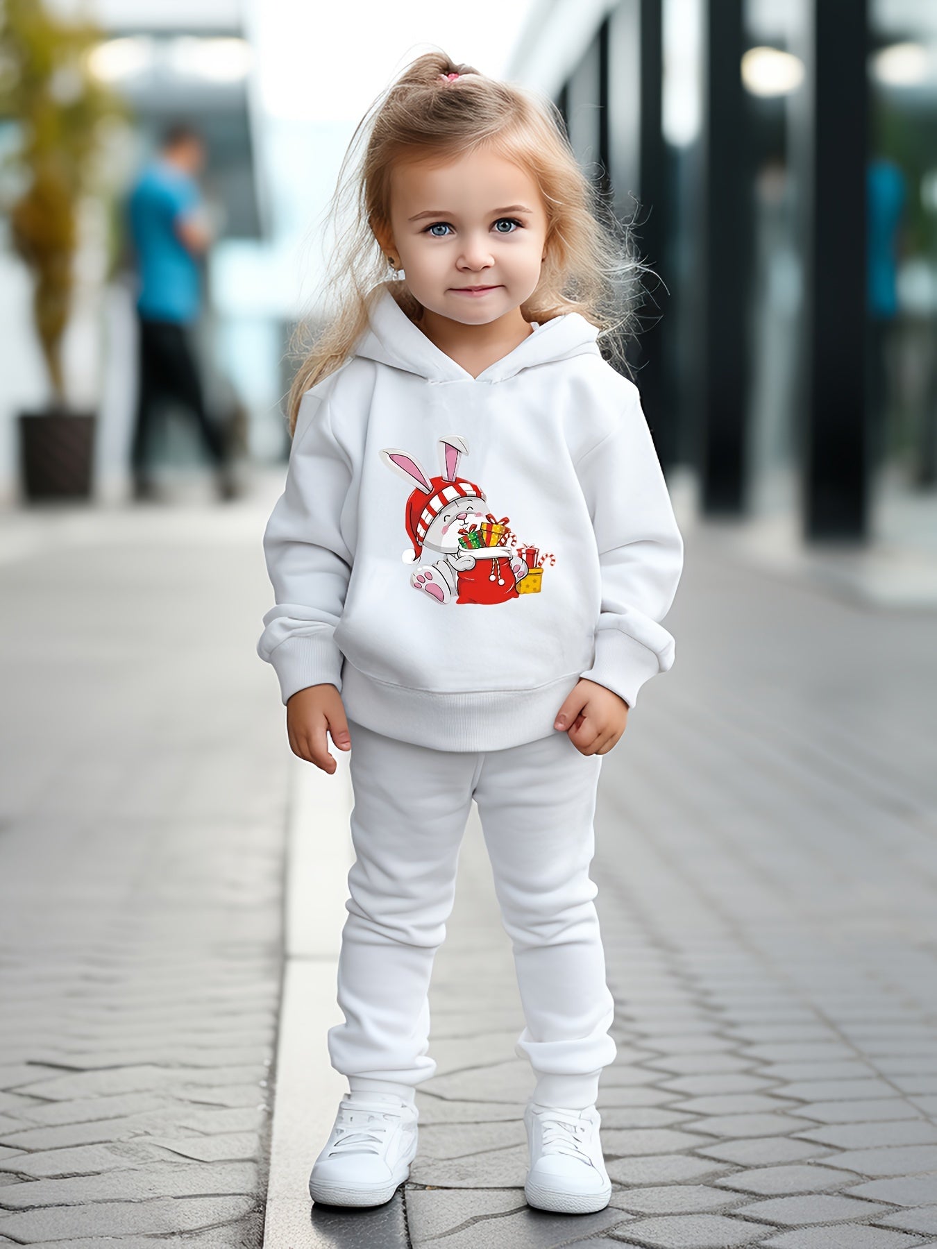 OERYUI 2pcs Christmas Bunny Hoodies Pants Set For Kids Spring Fall