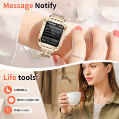 LIGE Crystal Smartwatch for Women - Large Screen, Call Answer, Message Notify