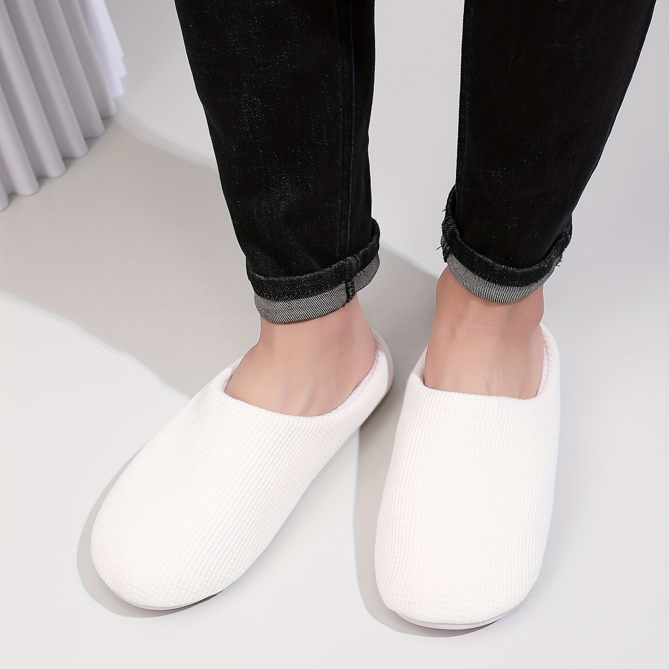 Men's Memory Foam House Slippers with Soft Sole