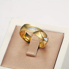 Classic 18k Plated Couples Stainless Steel Ring