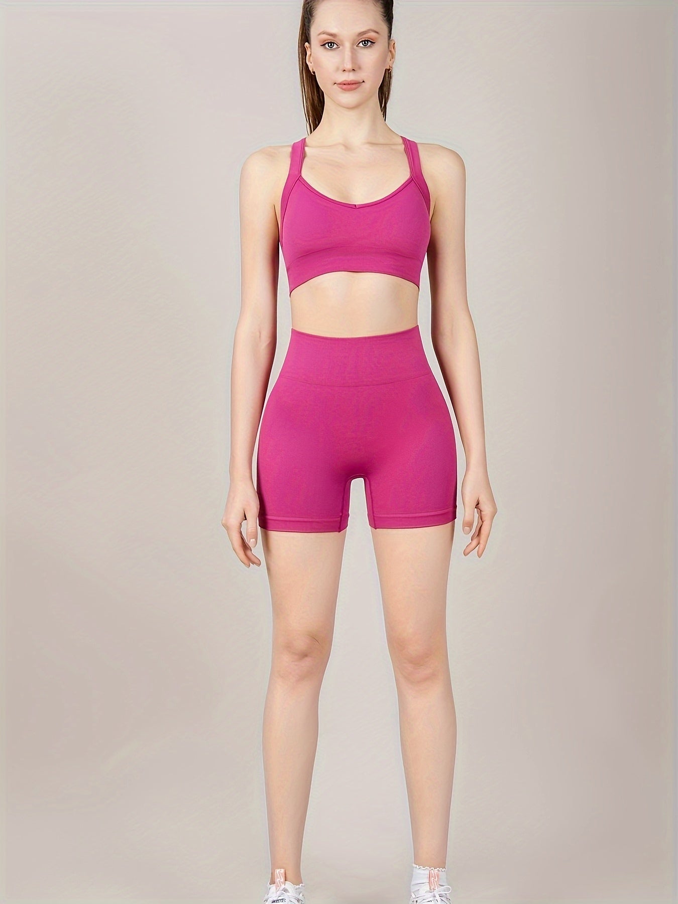 Yoga Sports Bra Shorts Set for Women