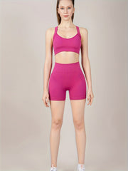 Yoga Sports Bra Shorts Set for Women