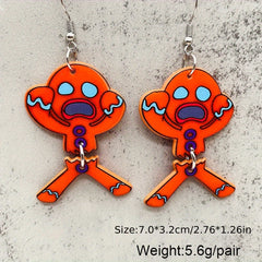 Santa Claus & Gingerbread Men Pendant Earrings