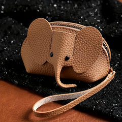 Elephant Coin Purse Card Bag Zipper Hand Twist Red Storage Bag