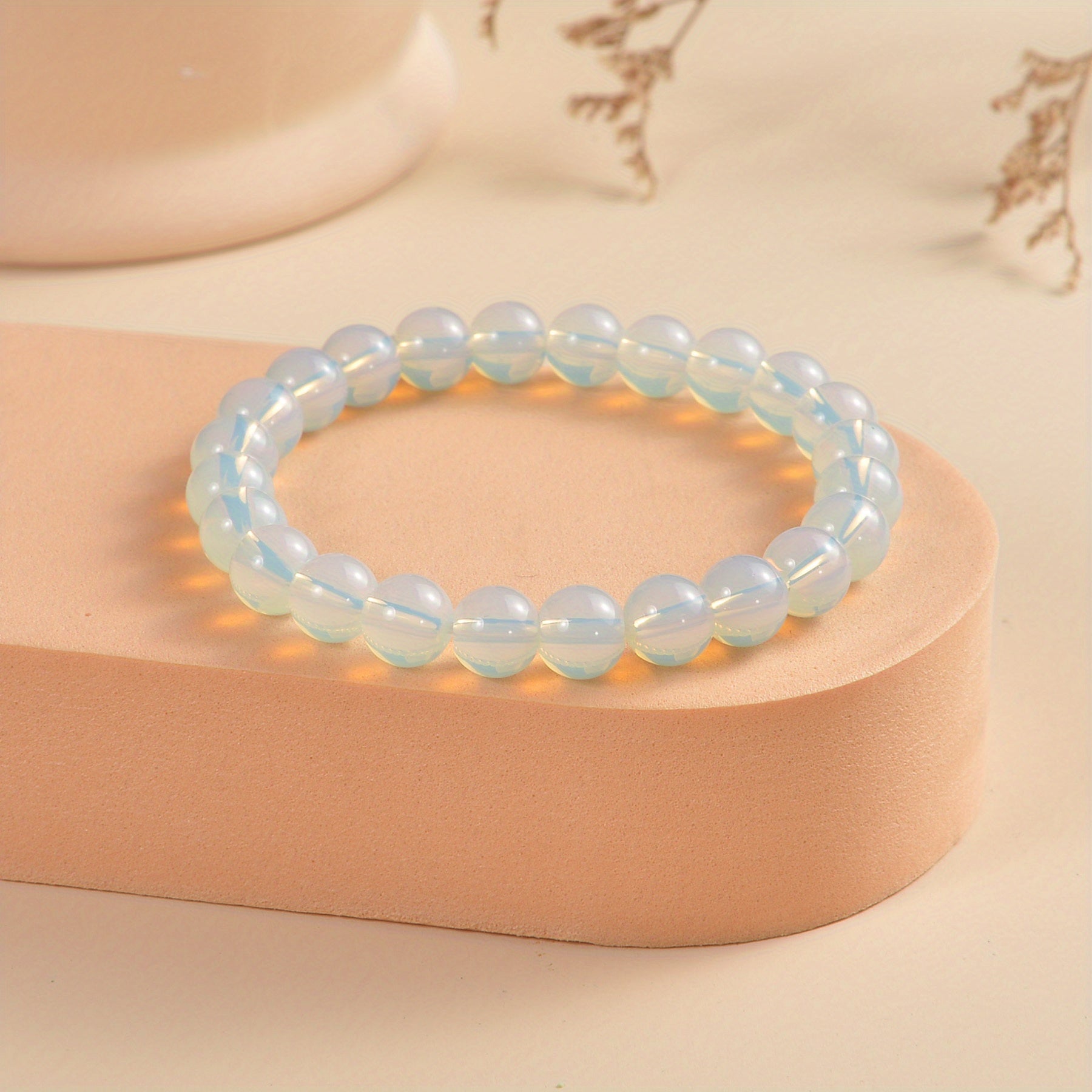 8mm Healing Stone Beaded Bracelet Boho Natural Crystal Stretch Bracelet