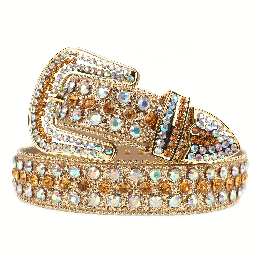 Men's Women's Rhinestone Western Cowboy Cowgirl Belt Strap