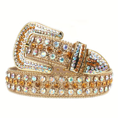 Men's Women's Rhinestone Western Cowboy Cowgirl Belt Strap