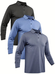 HovSiyla Men's Long Sleeve Golf T Shirt Quick Dry Moisture Wicking