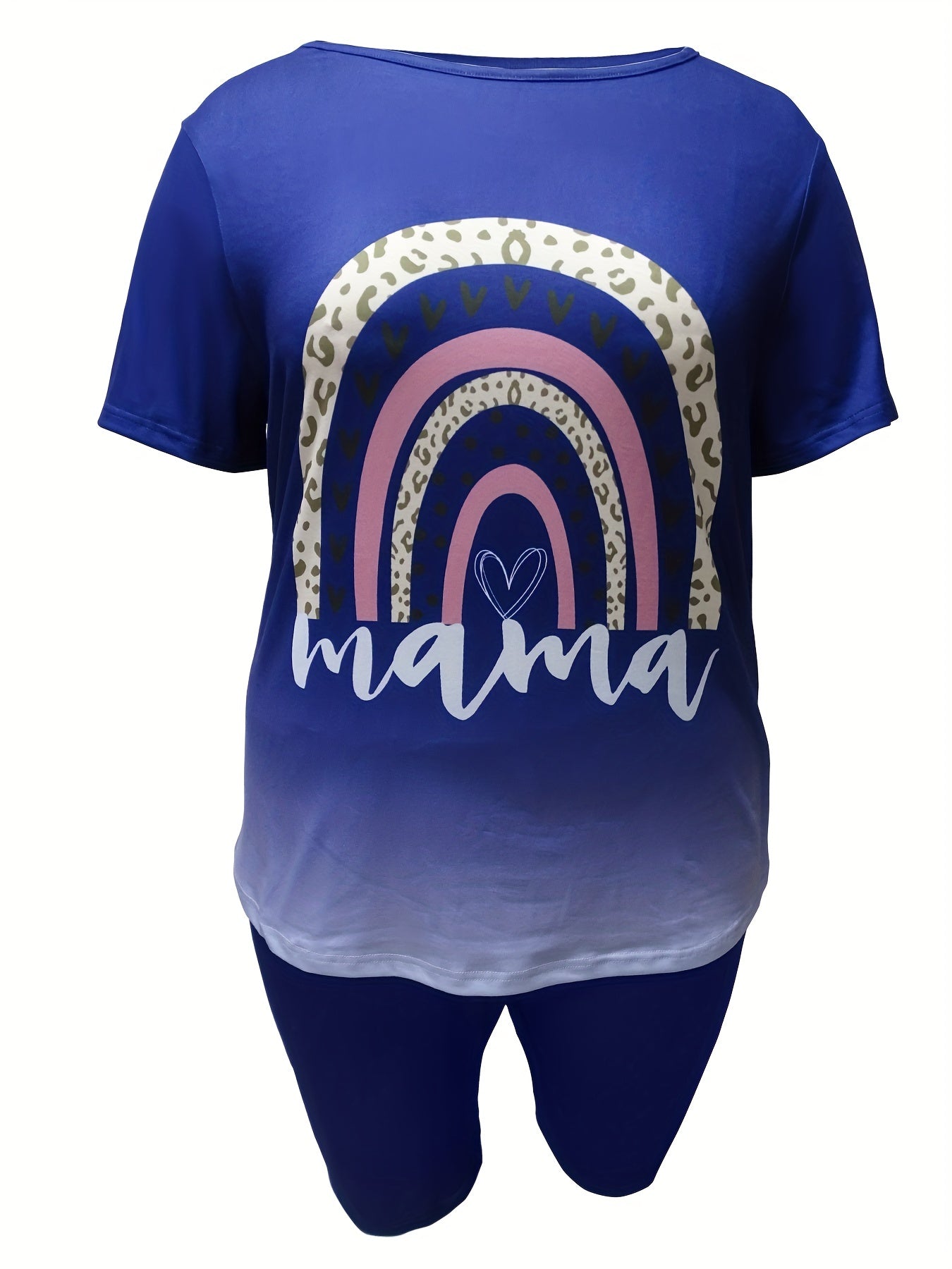 Leopard Rainbow Tee & Shorts Two Piece Set