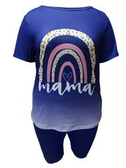 Leopard Rainbow Tee & Shorts Two Piece Set
