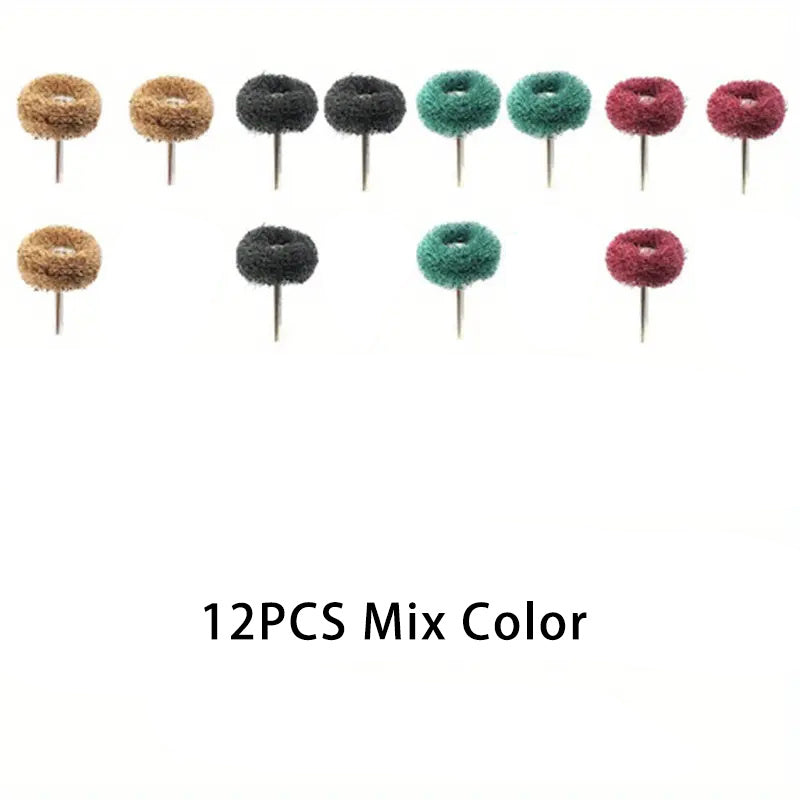 Mini Drill Bit Nylon Abrasive Brush Wire Buffing Polishing Wheel Set