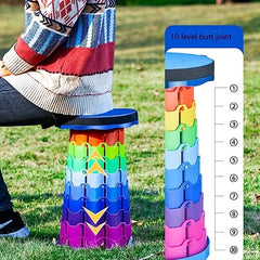 Portable Lightweight Collapsible Stool Extendable with Carrying Bag