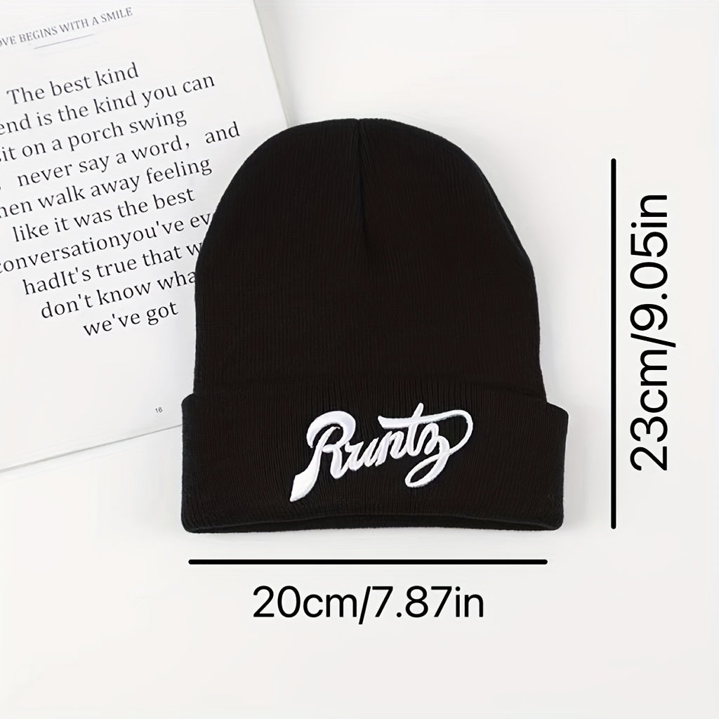 Runty Embroidered Knitted Hat Hip Hop Fall/Winter Beanie