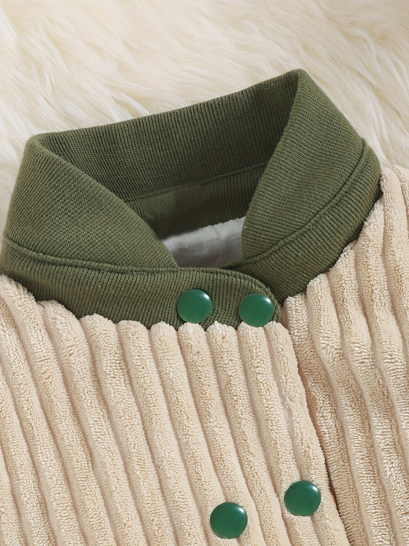 Toddler Fleece Baseball Jacket Corduroy Stand Collar Outwear
