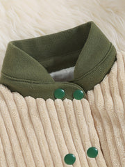 Toddler Fleece Baseball Jacket Corduroy Stand Collar Outwear
