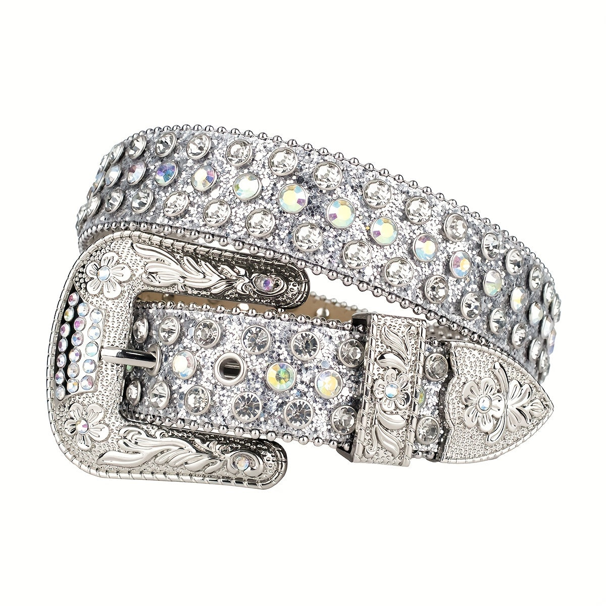 Rhinestone Belt Punk Western Cowboy Crystal Stone Belt For Jeans Dress