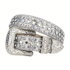Rhinestone Belt Punk Western Cowboy Crystal Stone Belt For Jeans Dress