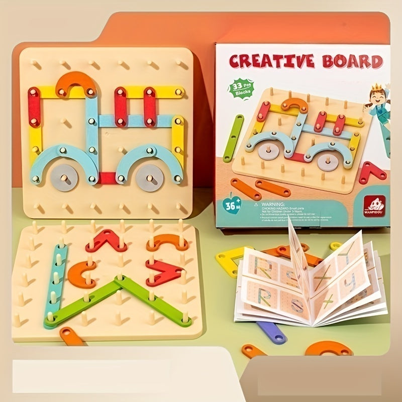 Montessori Letter Number Building Blocks Shape Matching Toys