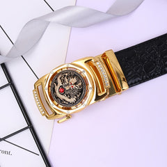 Men's Crocodile Print PU Leather Belt
