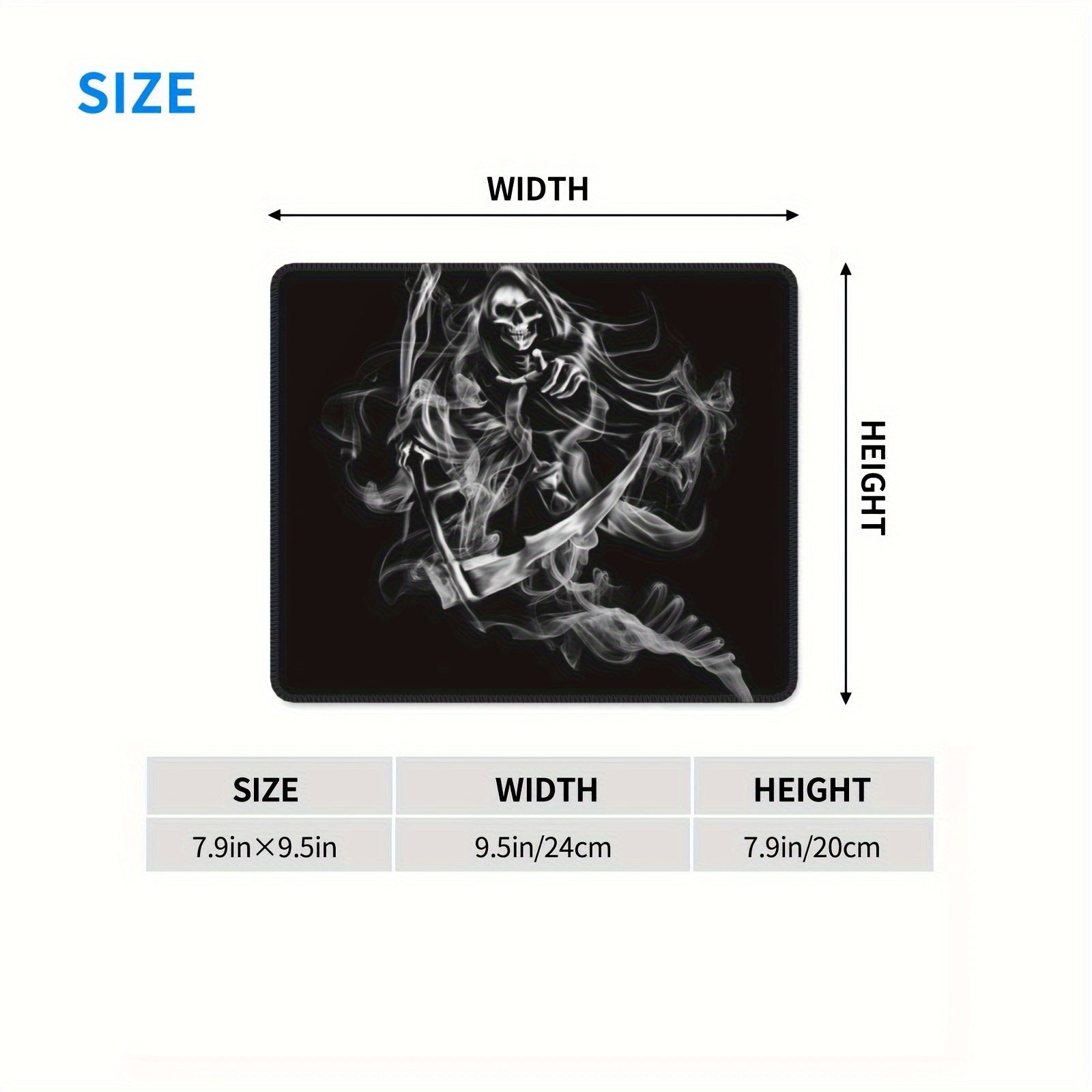 Death Pattern Mouse Pad 24x20cm for Home Office Games Non-slip Rubber