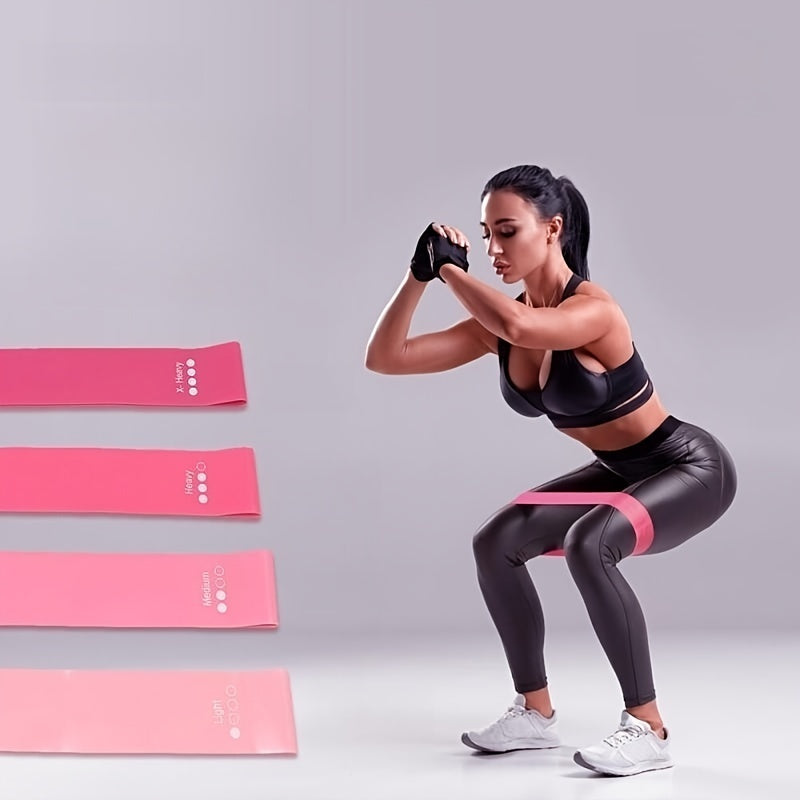 1pc Pink Yoga Resistance Stretch Band TPE Butt Slimming Hip Training Ring