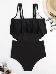 Peplum Tankini Set High Waist Swimsuit Women's Swimwear