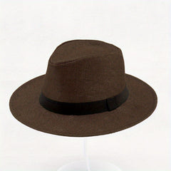 Vintage Jazz Fedora Cap Sun Hat Straw Hats Unisex Beach Hats