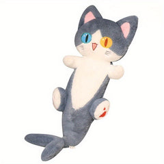 Shark Cat Plush Toy Soft Cartoon Stuffed Animal with Expressive Eyes