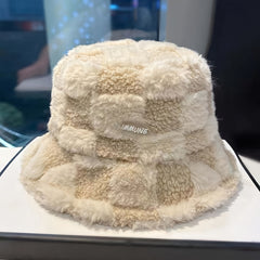 Winter Bucket Hat Fluffy Casual Warm Fisherman Hats For Men Women