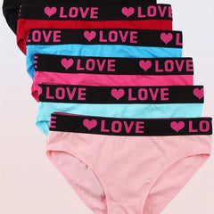 6pcs Letter Print Briefs Comfy & Stretchy Intimates Panties Women's Underwear