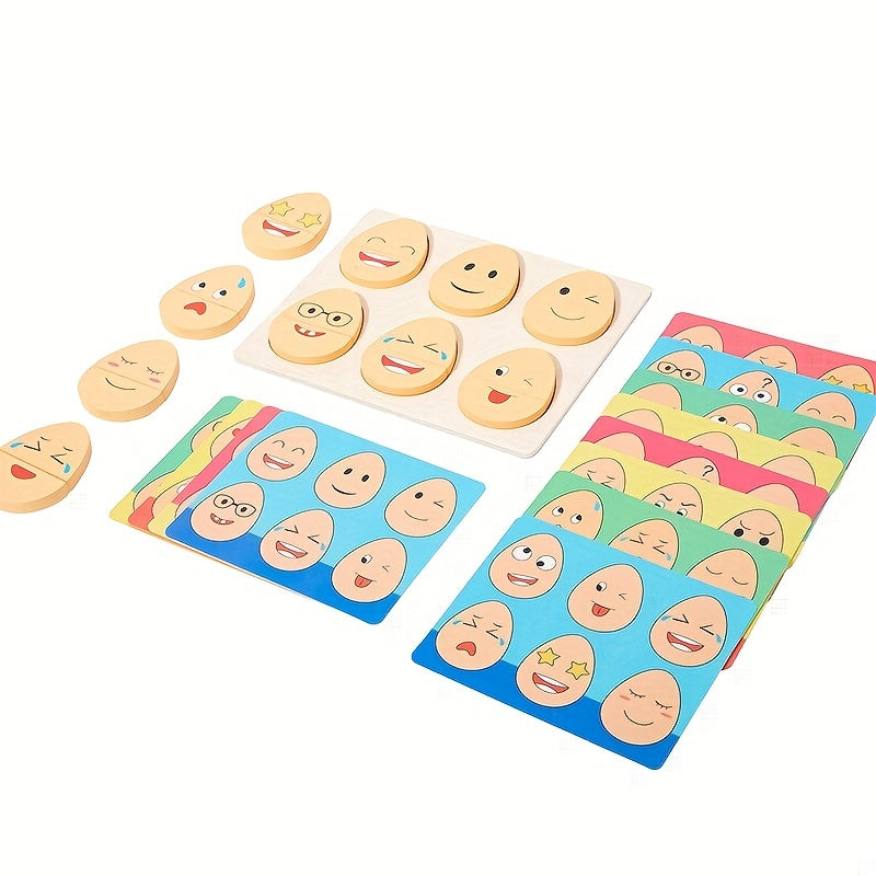 Wooden Expression Matching Game for Kids