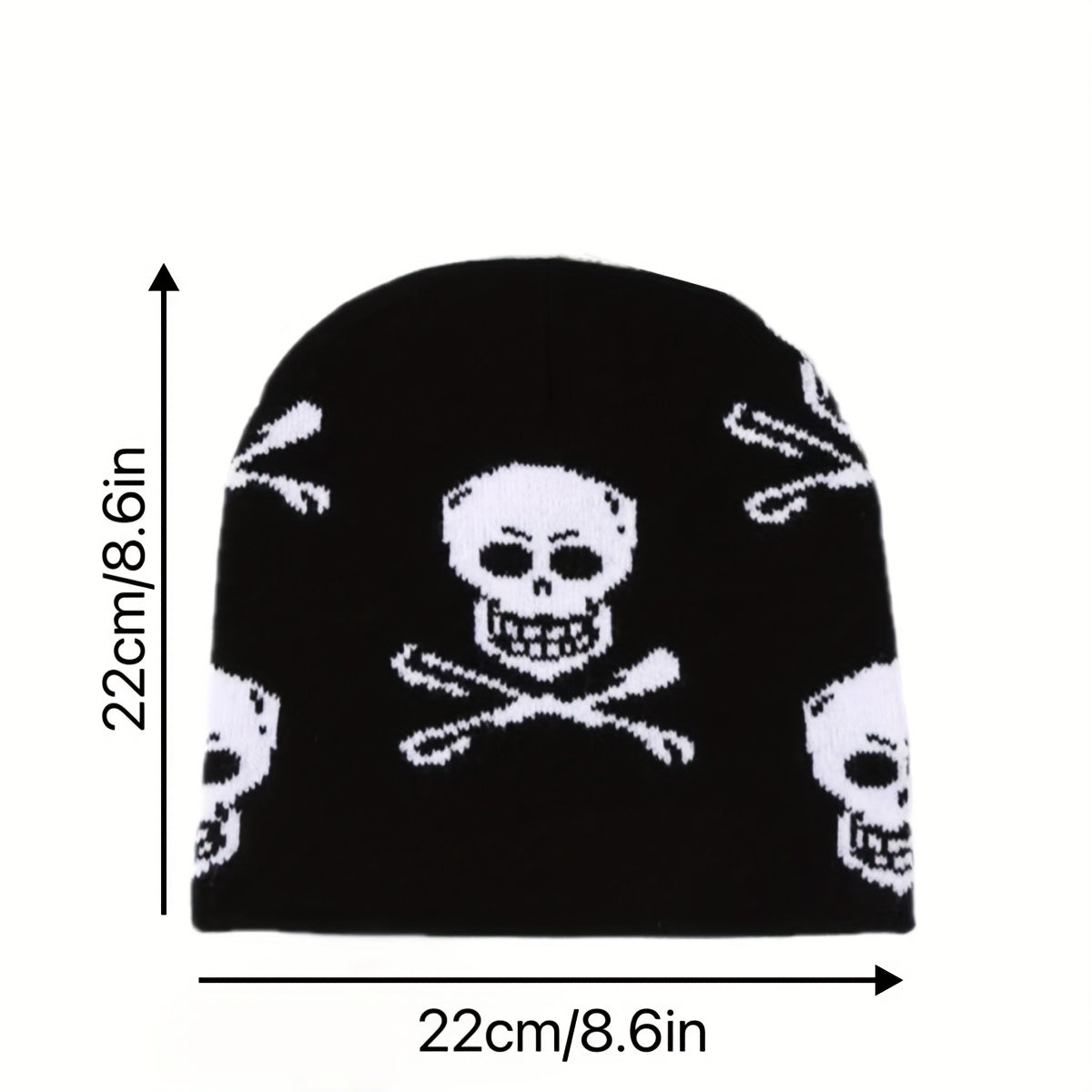Skull Men's Jacquard Knitted Beanie Hat