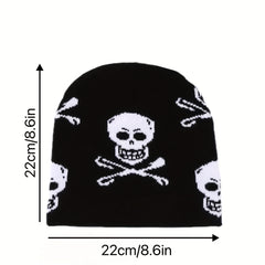 Skull Men's Jacquard Knitted Beanie Hat