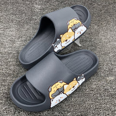 Men's Dog Cartoon Slides Comfortable Lightweight Slippers Indoor Outdoor