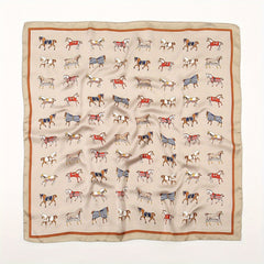 70 1cm Horse Print Scarf Square Satin Shawl Sunscreen Head Wrap