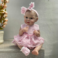 Realistic Reborn Doll Lifelike Girl with Open Eyes Full Body Soft Vinyl