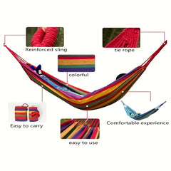 Canvas Camping Hammock with Tree Straps - Indoor/Outdoor