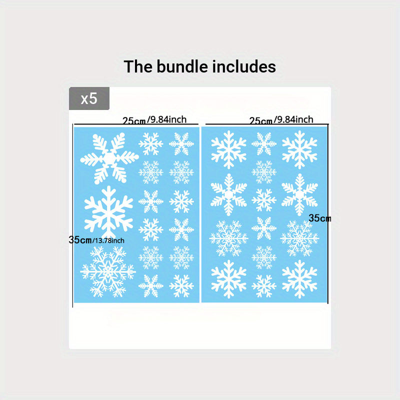 Snowflake Christmas Stickers Window Decoration Holiday Party Supplies