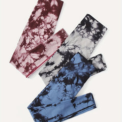 3pcs Tie Dye Seamless Yoga Pants High Stretch Leggings