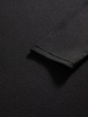 Ribbed Base Layer Long Sleeve Tee Round Neck Tight Workout Top Women's Activewea
