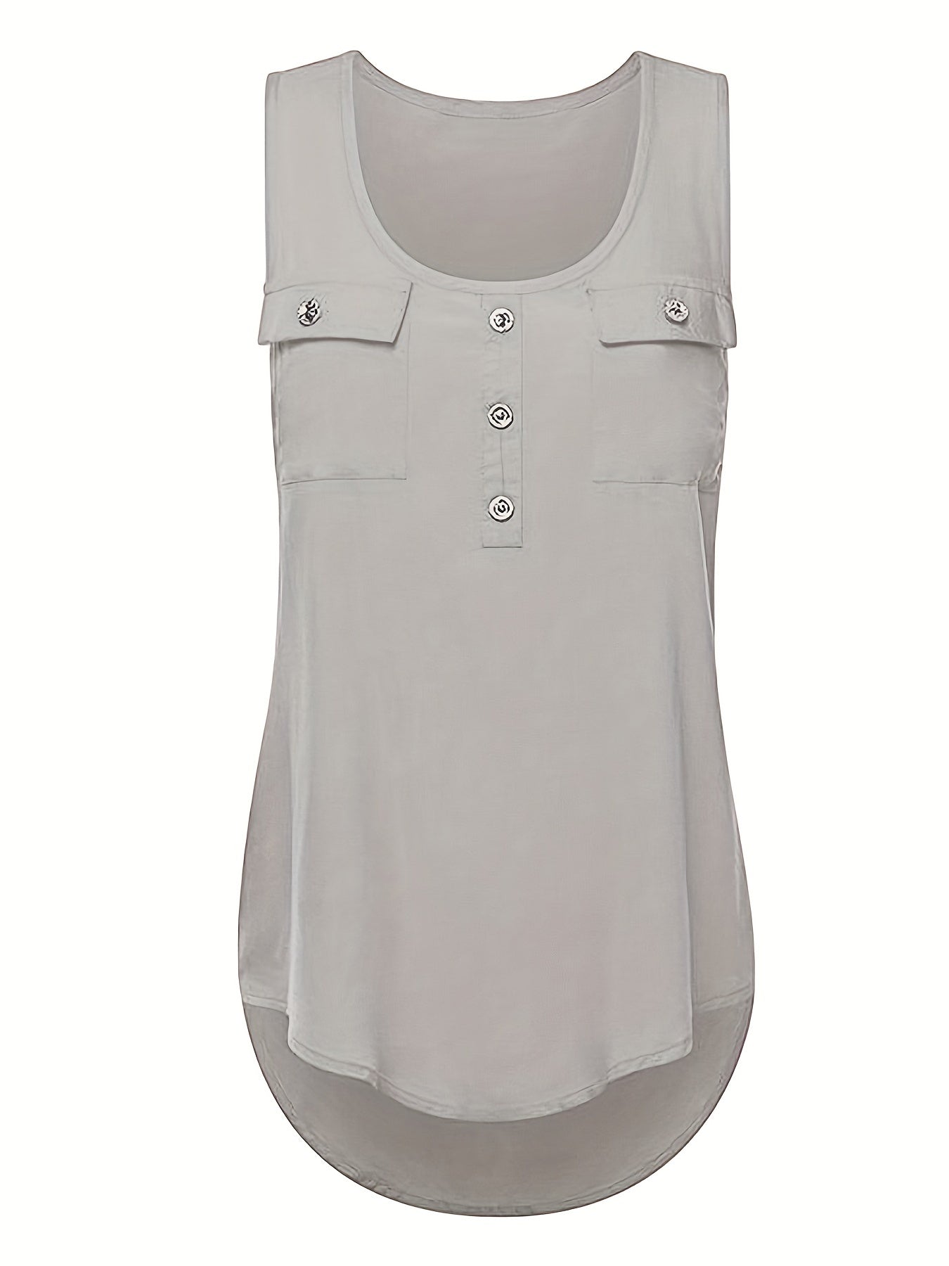Sleeveless Solid Crew Neck Casual Tank Top Women's Clothing