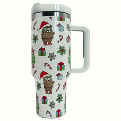Christmas Printed Vacuum Flask 40oz Insulated Water Bottle Leakproof Tumbler