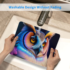 Colorful Owl Pattern Square 20x24cm Gaming Mousepad Home Office