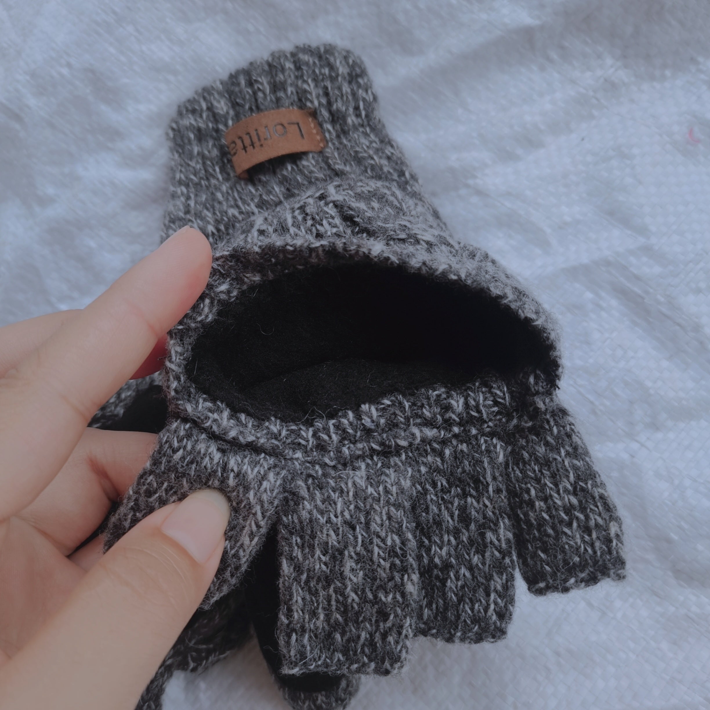 Winter Half-finger Wool Gloves for Riding Cold Weather