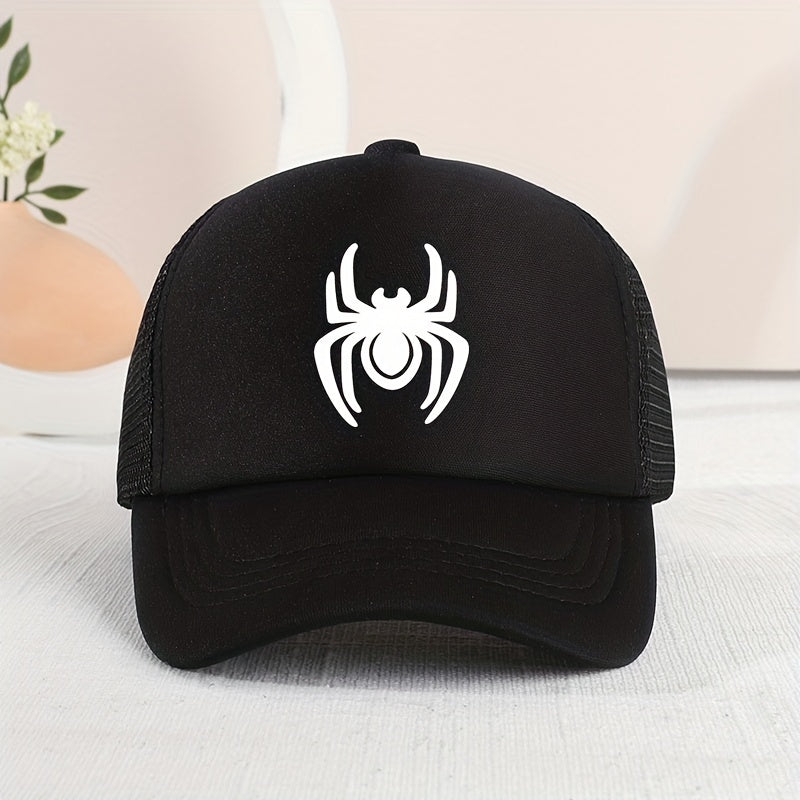 Kids Mesh Sunshade Baseball Cap Spider Embroidery
