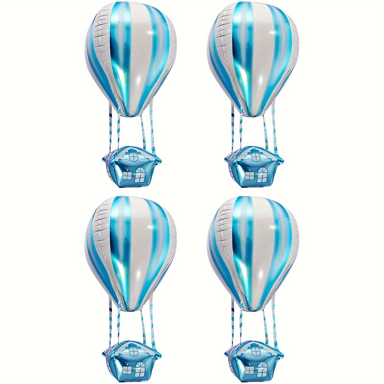 4pcs 4D Hot Air Foil Balloon Birthday Theme Party Supplies