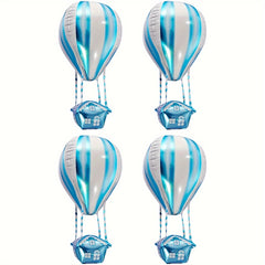 4pcs 4D Hot Air Foil Balloon Birthday Theme Party Supplies