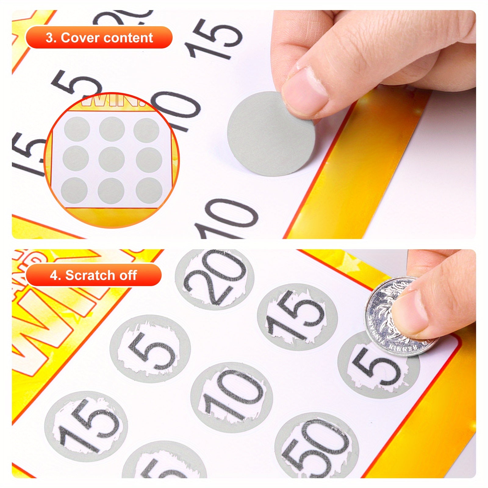 300pcs Round Scratch Label Stickers Self Adhesive Silvery