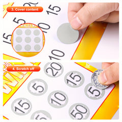 300pcs Round Scratch Label Stickers Self Adhesive Silvery