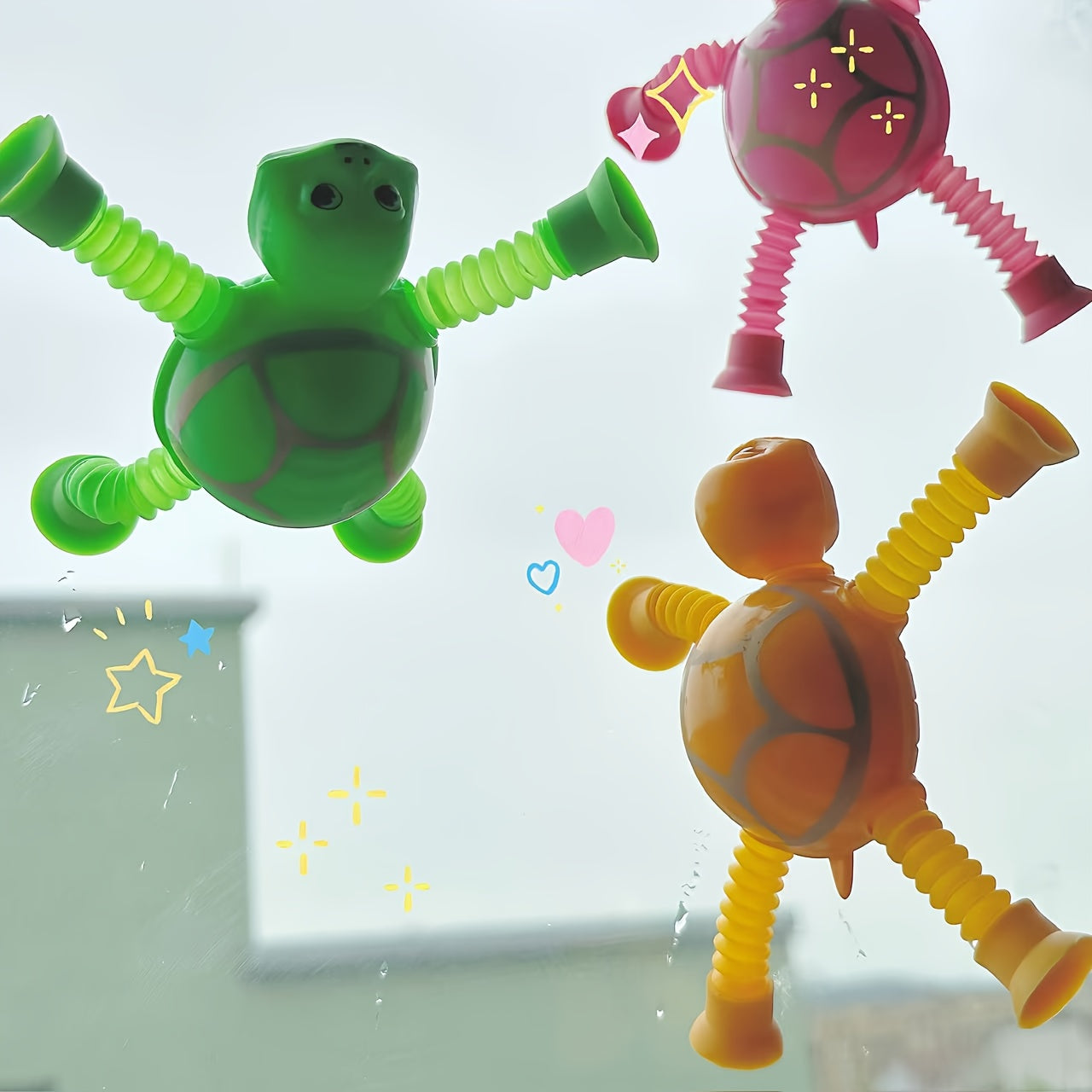 Telescopic Toys with Suction Cups Colorful DIY Relaxation Playthings